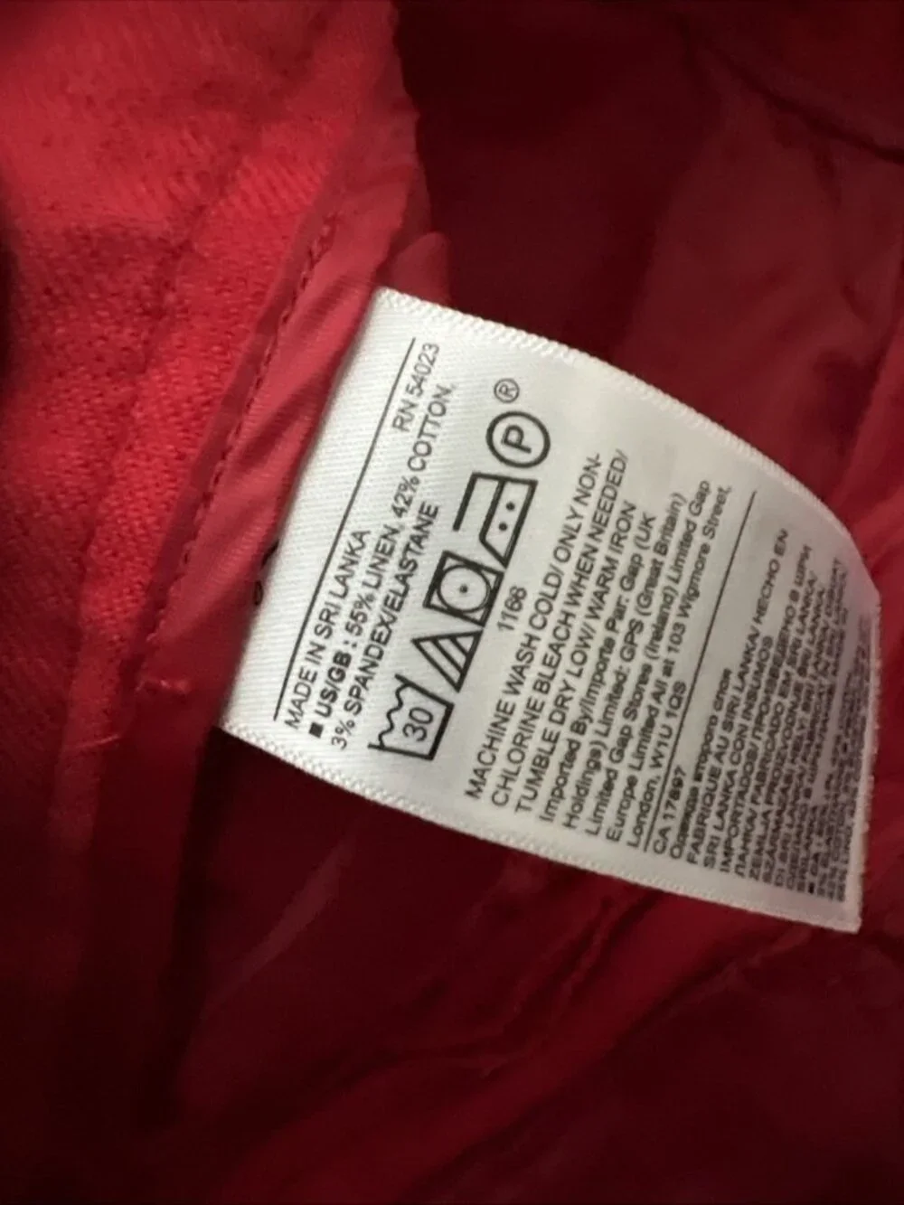 Banana Republic Red Linen Blend Avery Ankle Length Pants Womens 4
